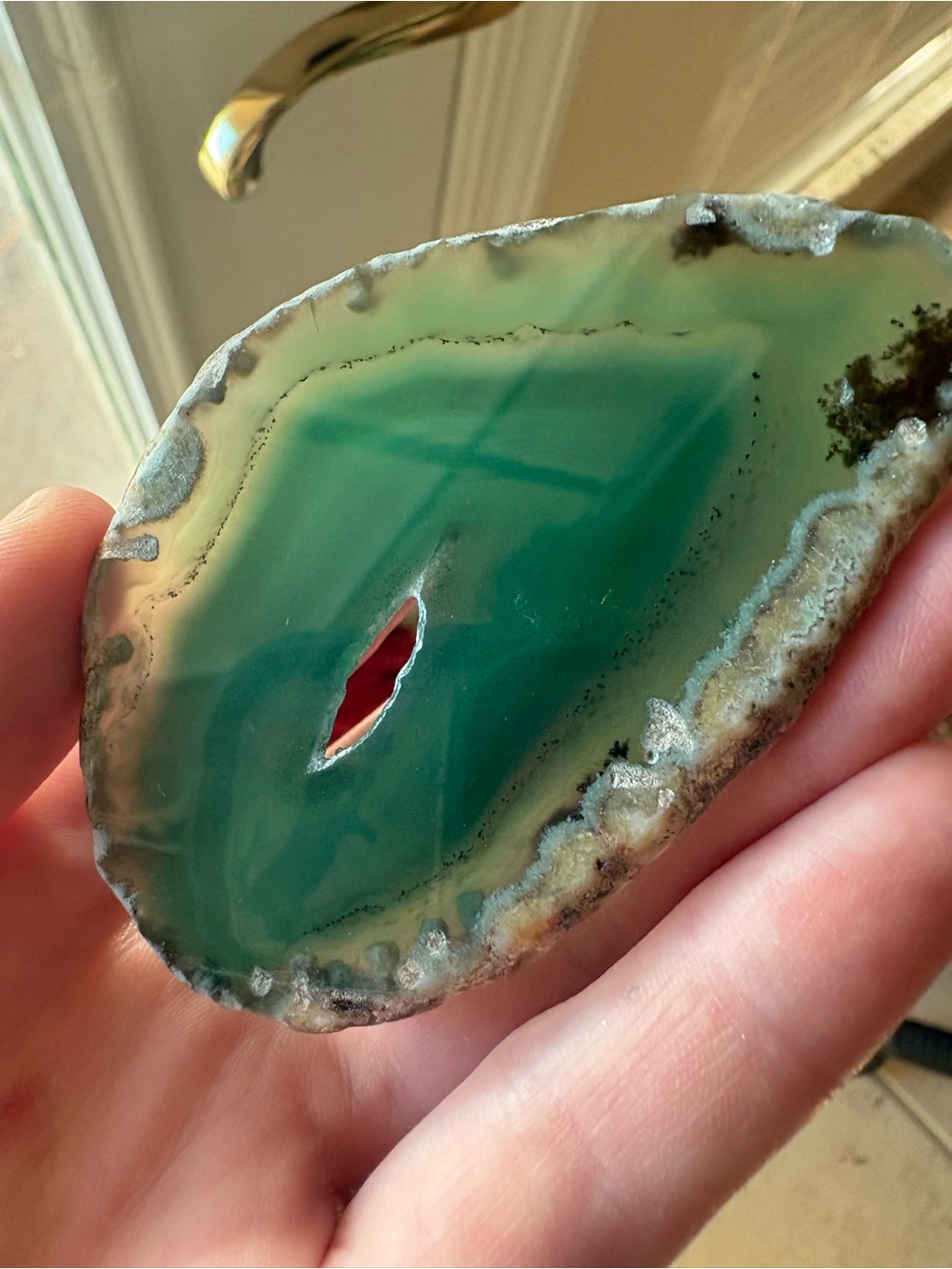 Green Agate slice see pictures AAA